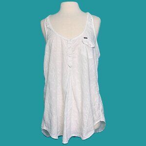 Hurley Light White Buttoned Tank Top